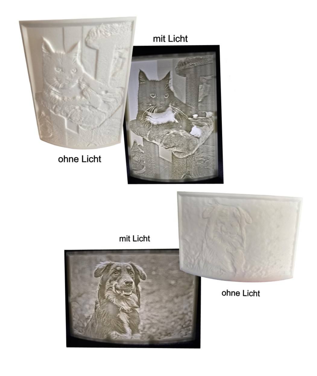 Personalisiertes 3D-Lithophan mit LED-Licht